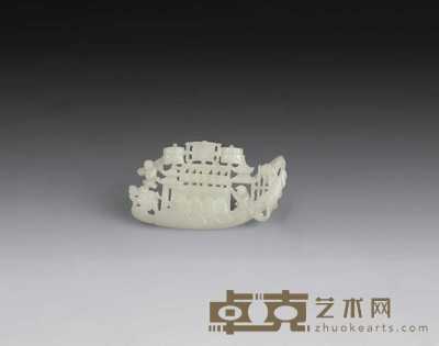 清 白玉龙船珮 高3.5cm；宽6.3cm